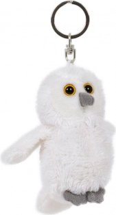 plush snow owl keychain 8 × 6 cm white