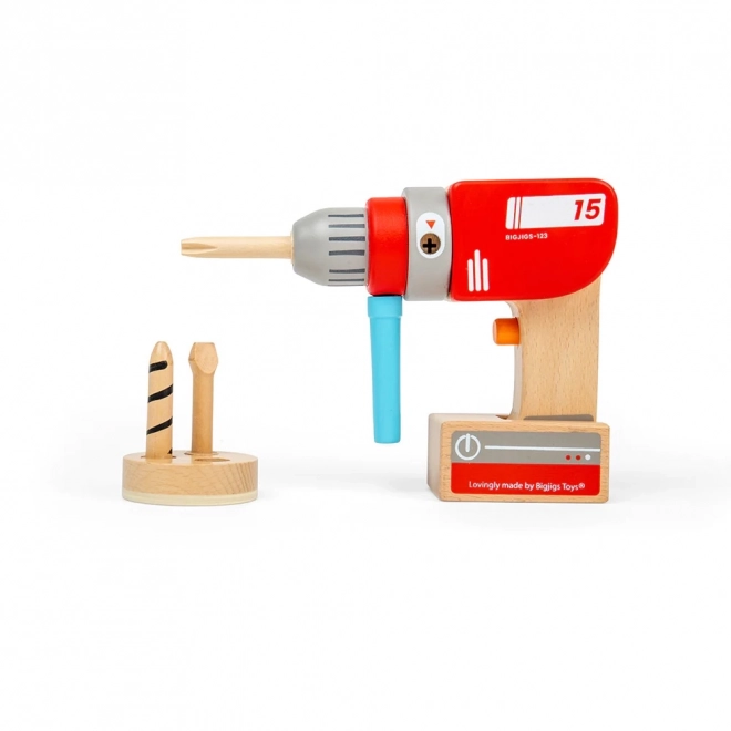 Wooden Toy Drill by Bigjigs Toys