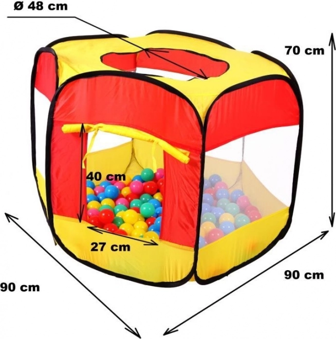 Hexagon Pop Up Ball Pit Tent with 100 Balls