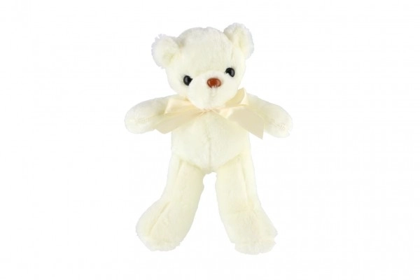 Plush Teddy Bear with Bow 30cm White