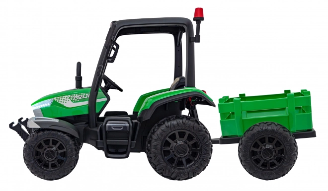 Dětský traktor s přívěsem zelený