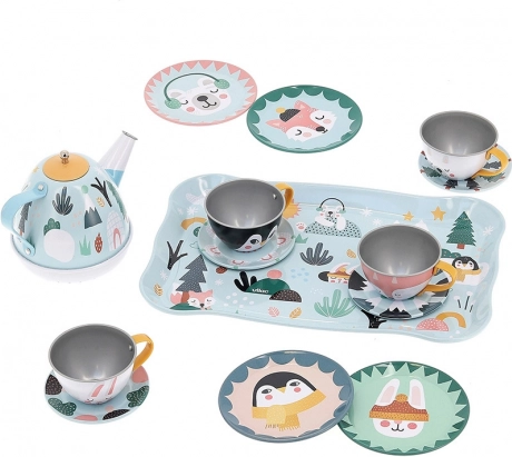 Vilac children's musical tea set Michelle Carlslund, metal, 14 pieces