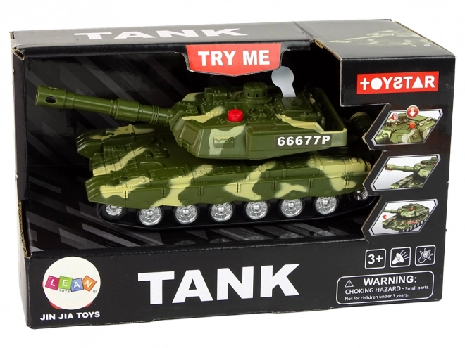 Military Friction-Drive Tank with Sound and Lights