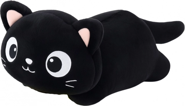 Plush toy cat with big eyes black 45 cm