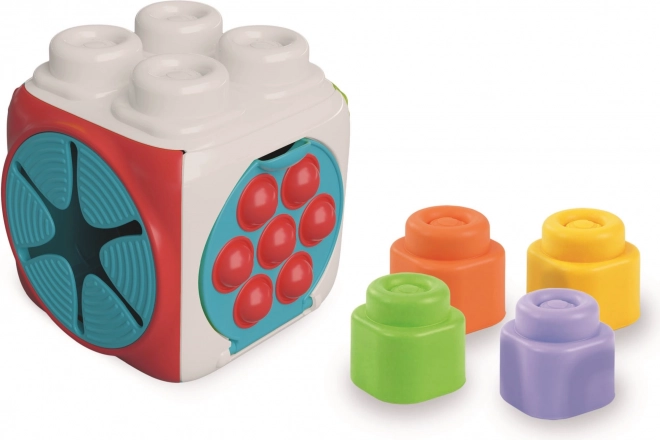 sensory insertion soft cube with Clemmy blocks