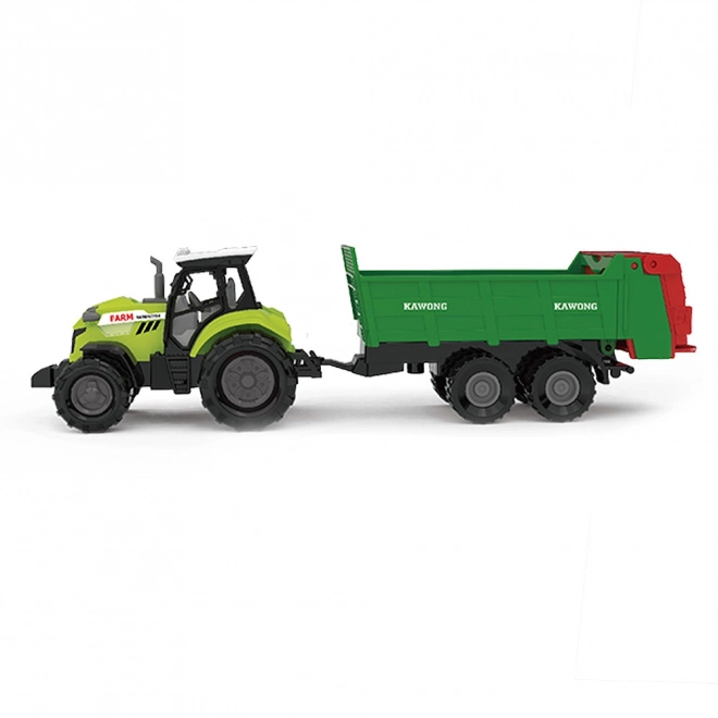 Toy Tractor with Sound and Light with Green Trailer