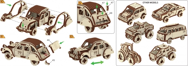 Wooden 3D Rally Car Model