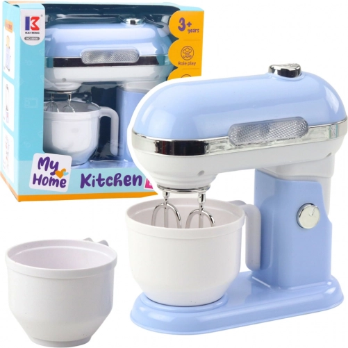 Kinderkeukenmixer met draaimechanisme en lichtjes – blauw