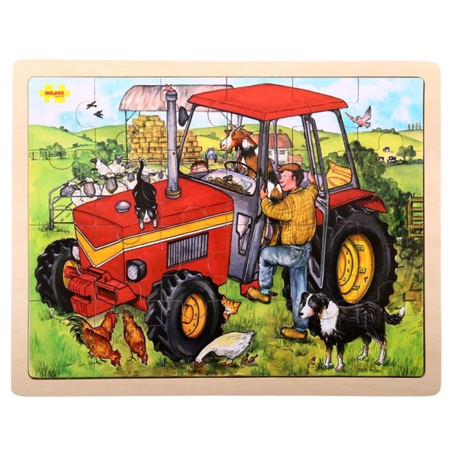 Wooden Tractor Puzzle by Bigjigs Toys