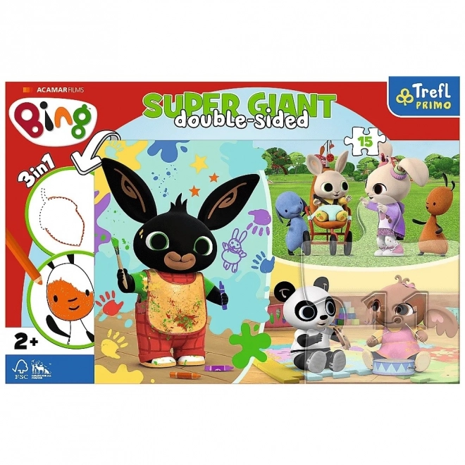 Double-Sided Puzzle BING and His Happy Day - Super Giant 15 Pieces