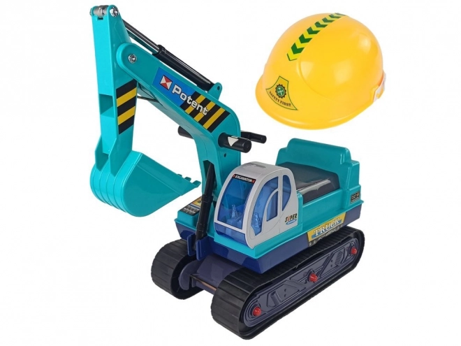 Large Ride-On Excavator with Construction Helmet