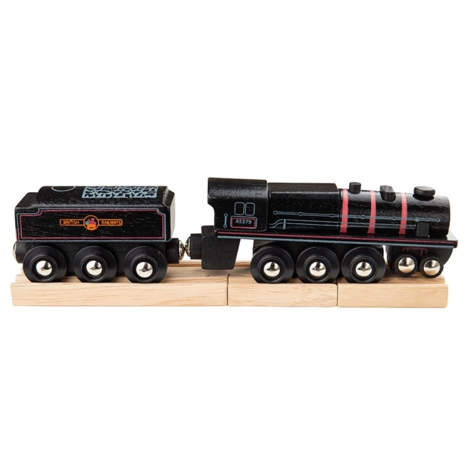 Bigjigs Rail Wooden Replica Locomotive Black 5 Engine