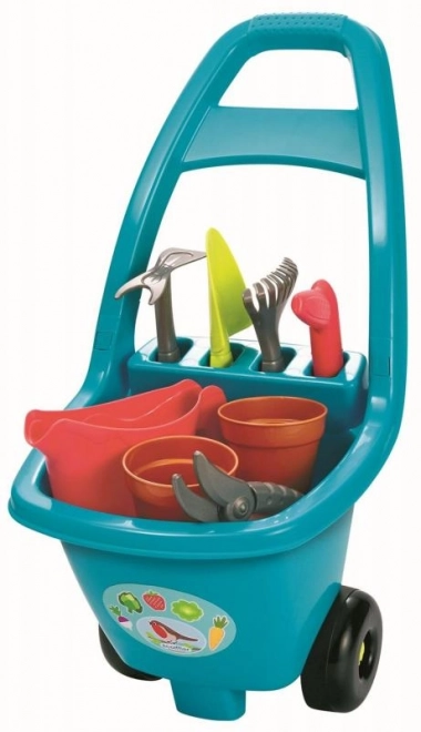 Garden Trolley with Tools and Watering Can