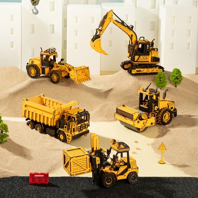 Robotic Wooden 3D Puzzle Road Roller