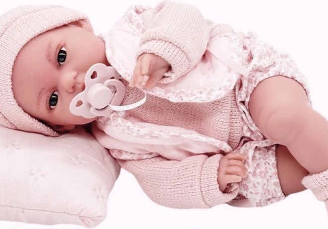 poupée bébé réaliste avec fonction de mouvement et corps en tissu doux 34 cm