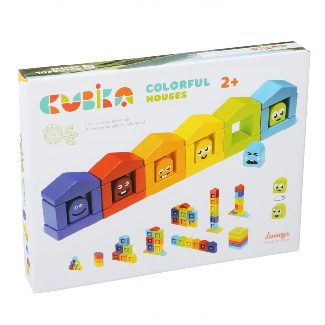 Colorful Houses Wooden Building Set