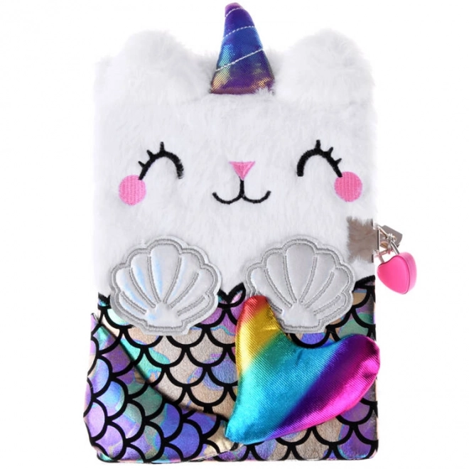 Secret Diary with Lock Cat Unicorn Mermaid