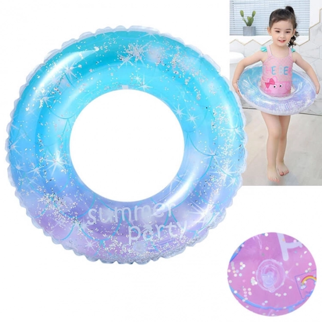 Fabulous Inflatable Pool Ring with Glitter Confetti for Children