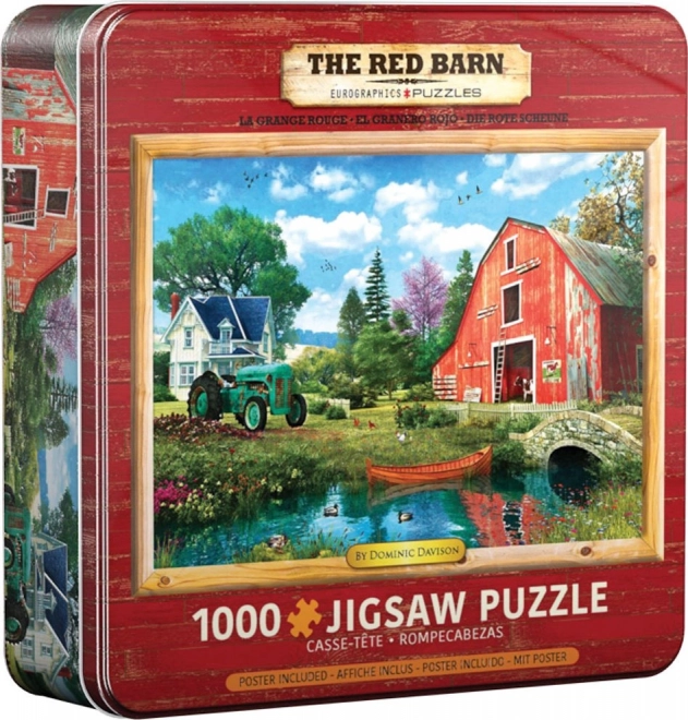 Eurographics Puzzle in Tin Box Red Barn 1000 Pieces