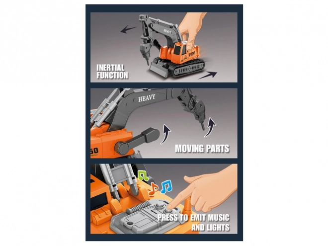 Toy Excavator with Movable Arm and Drill 1:16