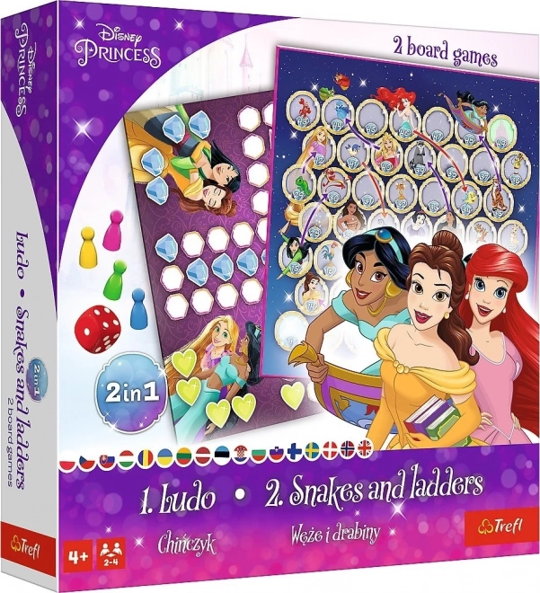 2-in-1 Board Game - Ludo / Snakes and Ladders, Disney Princesses