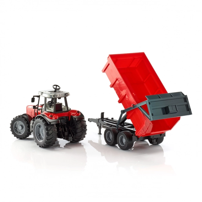 Bruder Massey Ferguson Tractor with Tipping Trailer Red