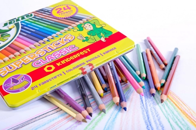 Supersticks Color Pencils Set 24 Colors in Metal Box