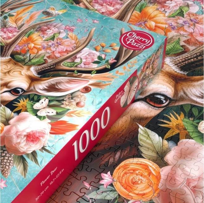 Cherry Pazzi Puzzle Deer in Flowers 1000 Pieces