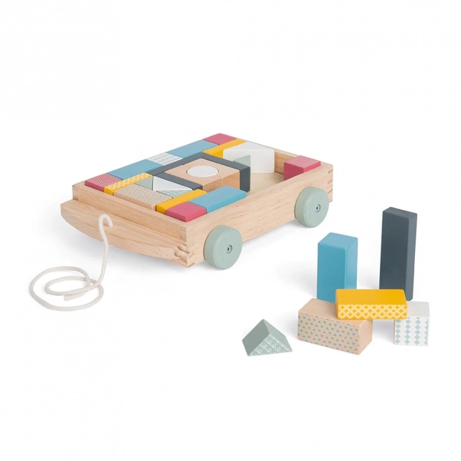 Wooden Block Cart by Bigjigs Toys