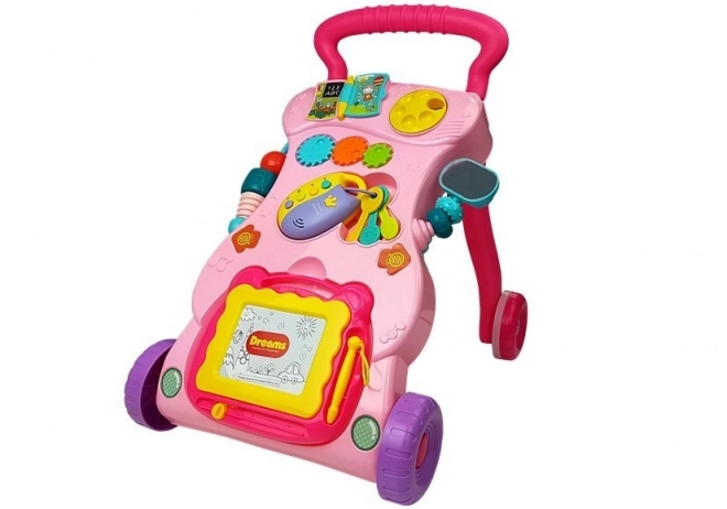 Baby Walker with Drawing Board Pink