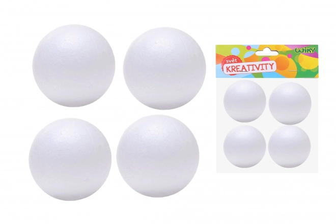 Decorative Polystyrene Balls 7cm Set of 4