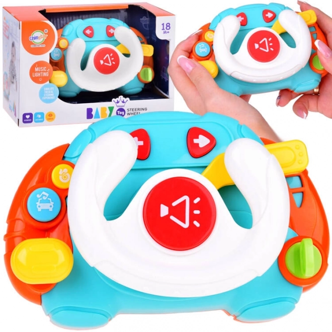 Interactive Sensory Steering Wheel for Kids with Light and Sound