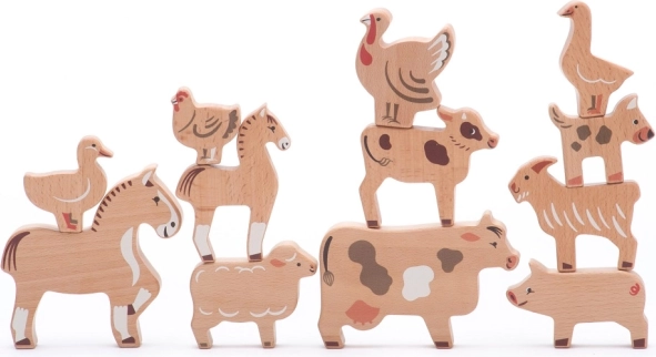 14 wooden animals for endless stories