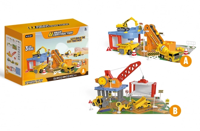 Construction Vehicles Garage Set