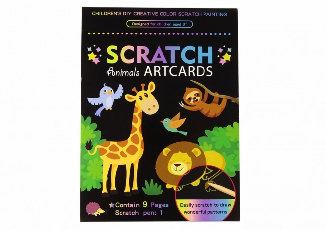 Scratchboard Coloring Book for Kids Animals at the Zoo