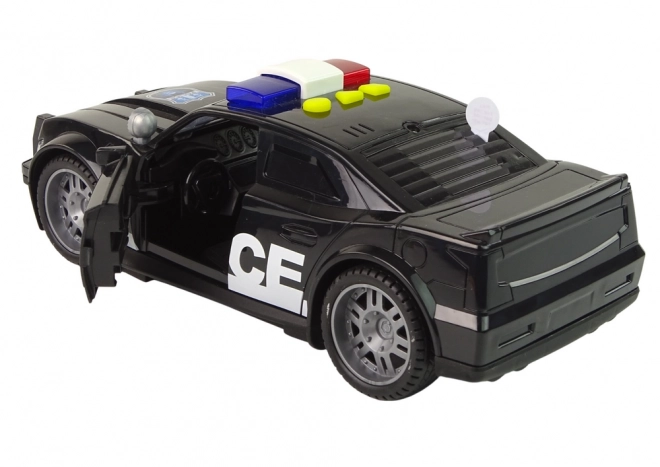 Police Car with Lights and Sounds Black 1:14 Scale