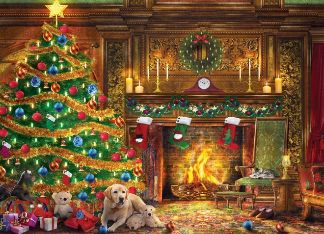 Labradors by the Christmas Tree Puzzle 1000 Pieces