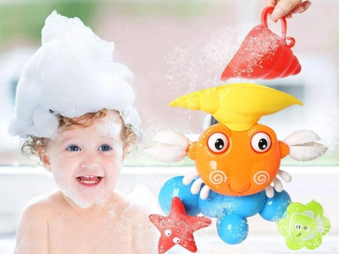 Colorful Bath Toy Crab with Fountain