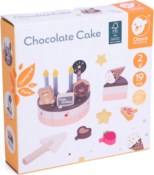 Holztorte zum Schneiden 19 Stk.