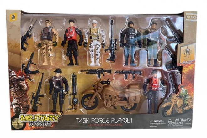 STARX Großes Set von Soldaten mit Motorrad