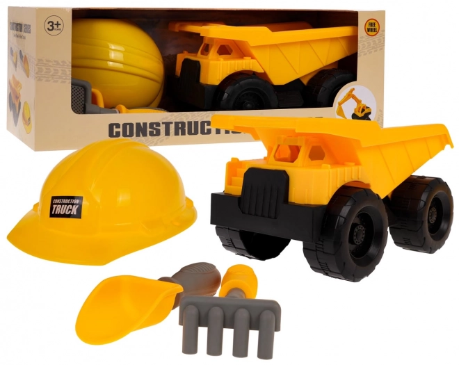 Construction Vehicle with Helmet and Accessories