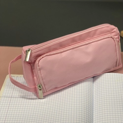 Large Pink Oxford Fabric School Pencil Case