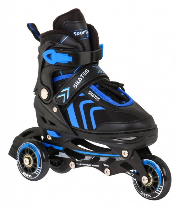 4-in-1 Skates Rollerblades Ice Skates for Kids Size 34-38 Blue