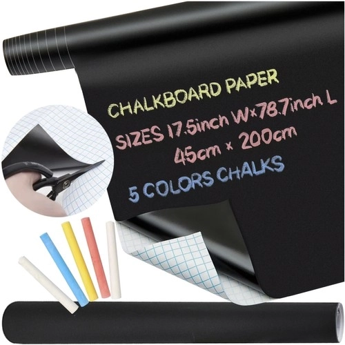 Large Adhesive Chalkboard Wall Sticker with Chalk Set