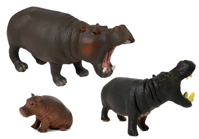 Safari Animal Figures Set: Hippos and Gorillas