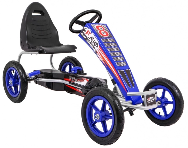 Go-kart Full Ahead AIR with Pedals for Kids 3+ Blue + Adjustable Seat + Inflatable Tires + Hand Brake