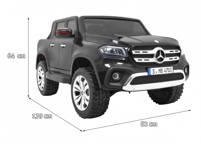 Mercedes Benz třídy X pro děti černý + dálkové ovládání + 4x4 + MP4 + nosič zavazadel + LED + EVA