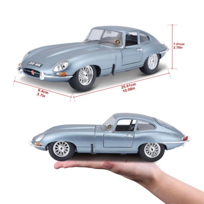 Bburago Jaguar E-Type Coupe Metallic Silver Blue