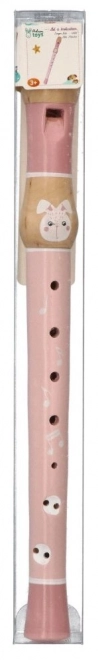 Wooden Flute with Bunny Design