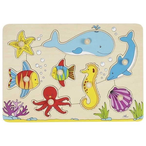 Wooden Underwater World Puzzle with Handles